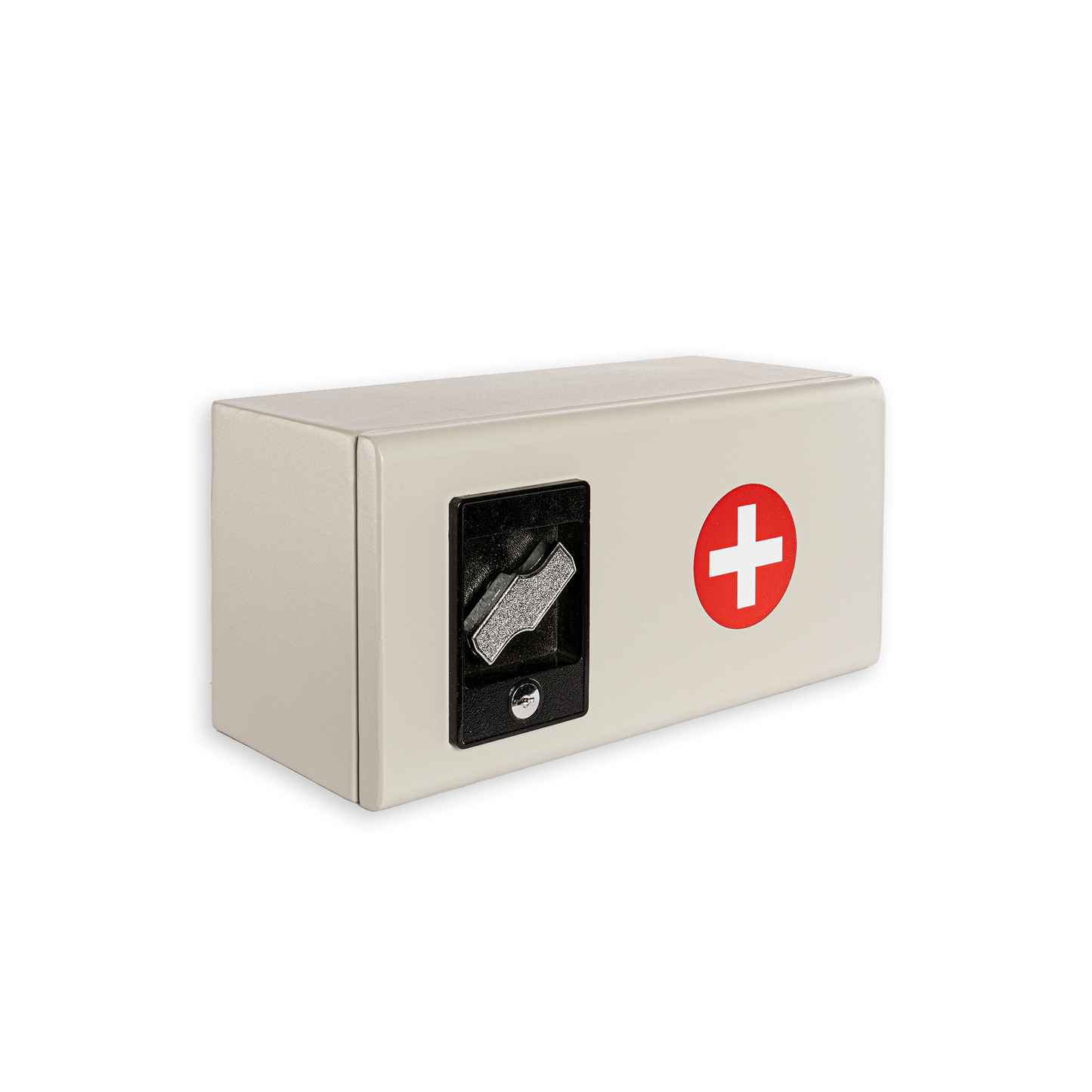 M-MC-5 - Medicine Lock Box for Medication Lock Box with Key - Wall Mounted Locking First Aid Medicine Cabinet, Secured Prescription Storage for Peace of Mind Around Kids at Home, School (White)