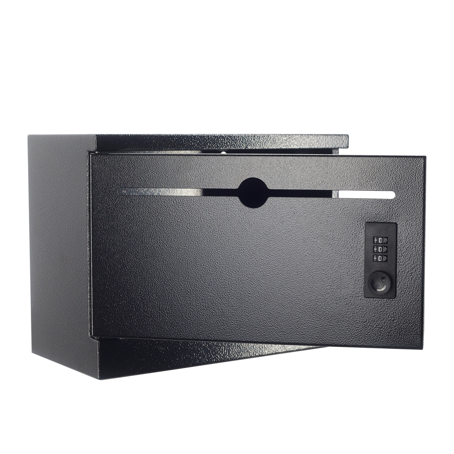 M-D22-H - Over-the-Door Heavy Duty Steel Drop Box,Specimen Containers,Payment Drop box, Key Drop Off Box, Night Drop Box,Height Adjustable Range of 6.5'', Removable Hinge for Optional Wall Mount, Black