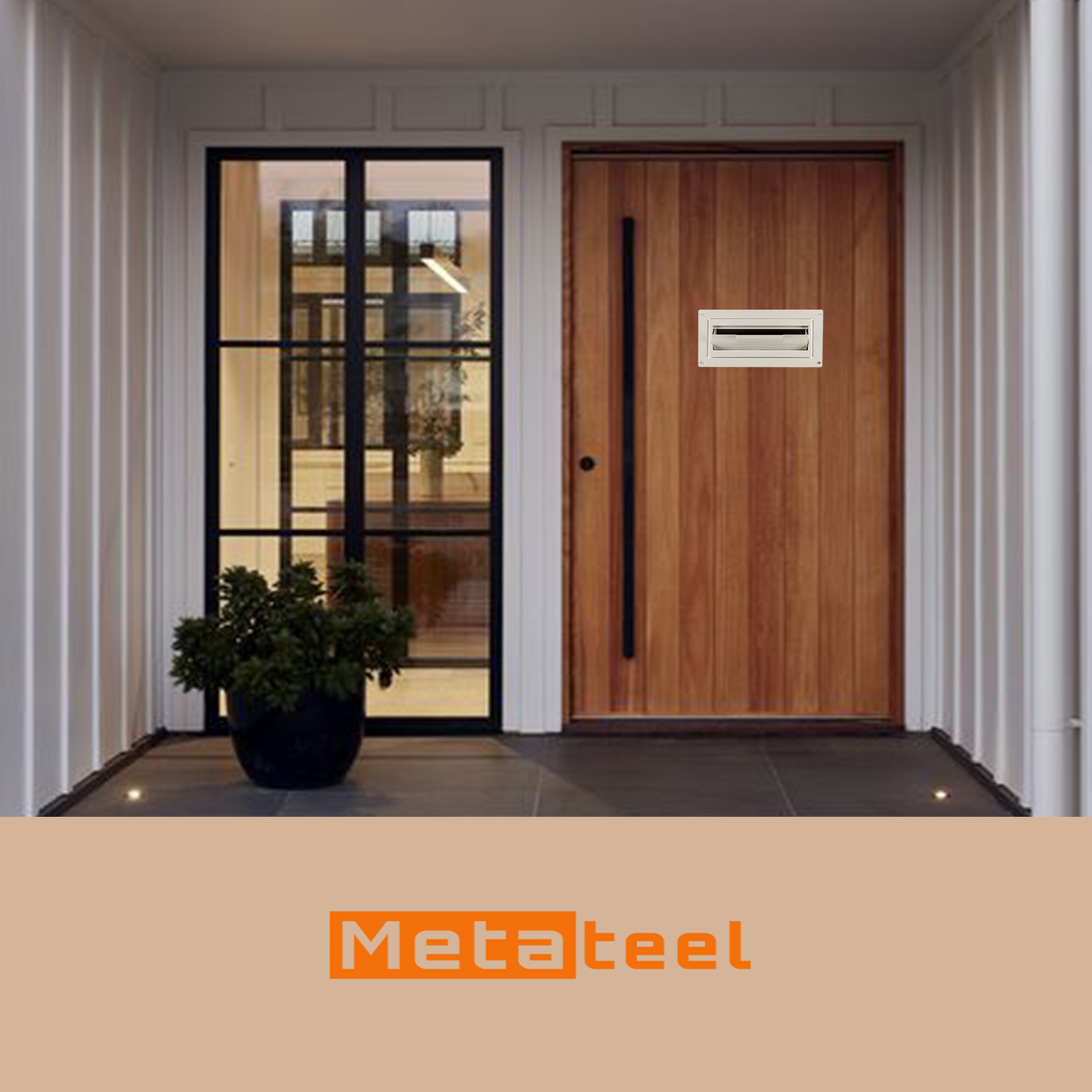 M-D1A-W - Door Drop Box for Mail, Rent, Deposit, and Night Key - Through The Door Locking Steel Mailbox with Rear Access | 9.75” L x 4.25” W x 14.75” H (White)