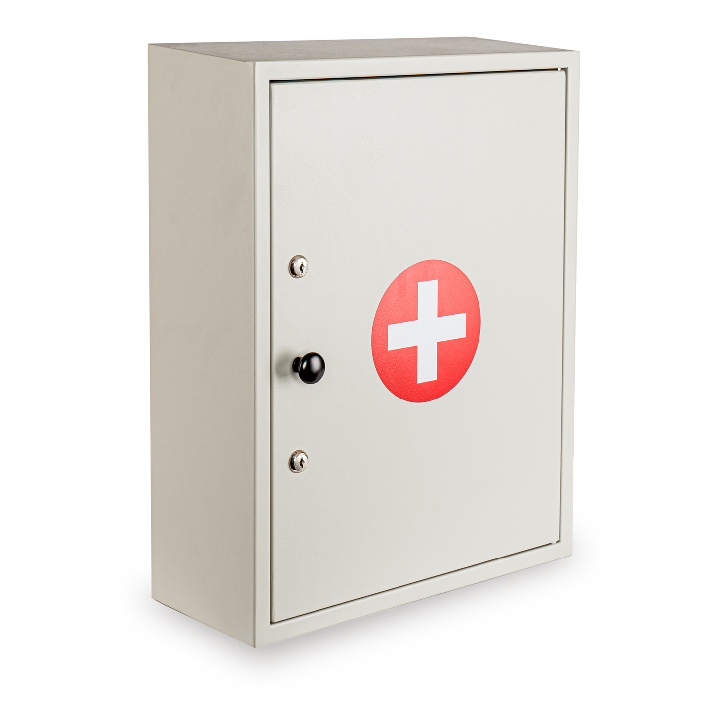 M-MC-6 - Large Dual-Lock Medicine Cabinet – Wall Mounted & Secure Steel Medicine Pills & First Aid Kit & Emeergency Kit Box with Locks for Home Office & School Use (White)
