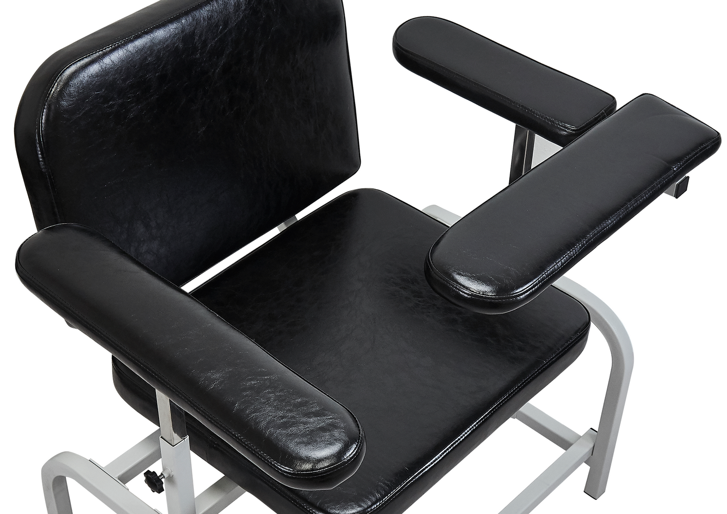 M-T10-H - Extra Large Padded Phlebotomy Chair with Adjustable Armrest and Steel Frame - Extra Large PU Leather Blood Drawing Chair for Hospital, Lab, and Medical Facilities