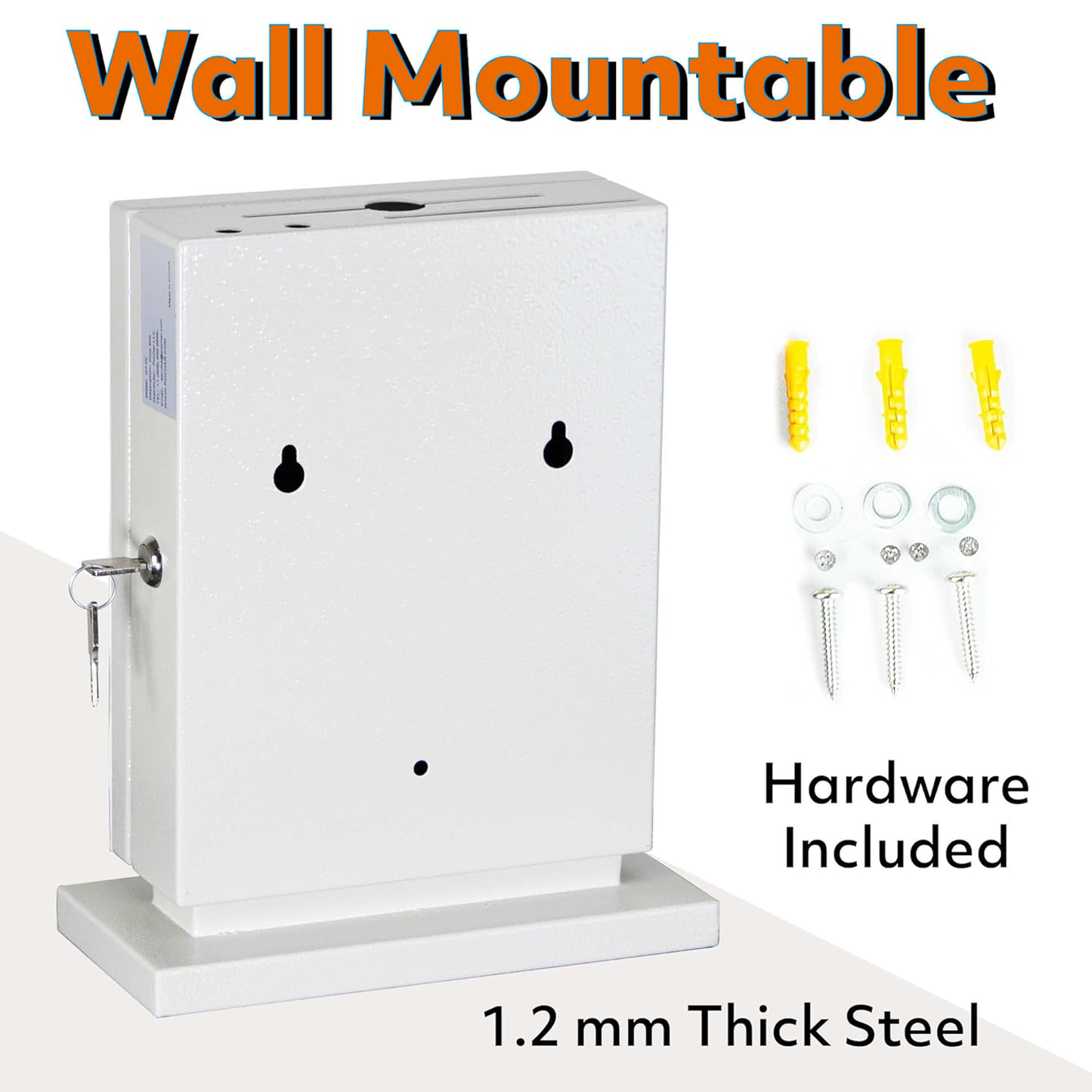 M-D7-W Suggestion Box with Lock with Wall Mount Option - Use as Offering Box, Tithe Box, Prayer Request Box, Tip Box with Lock, Donation Box and Ballot Box