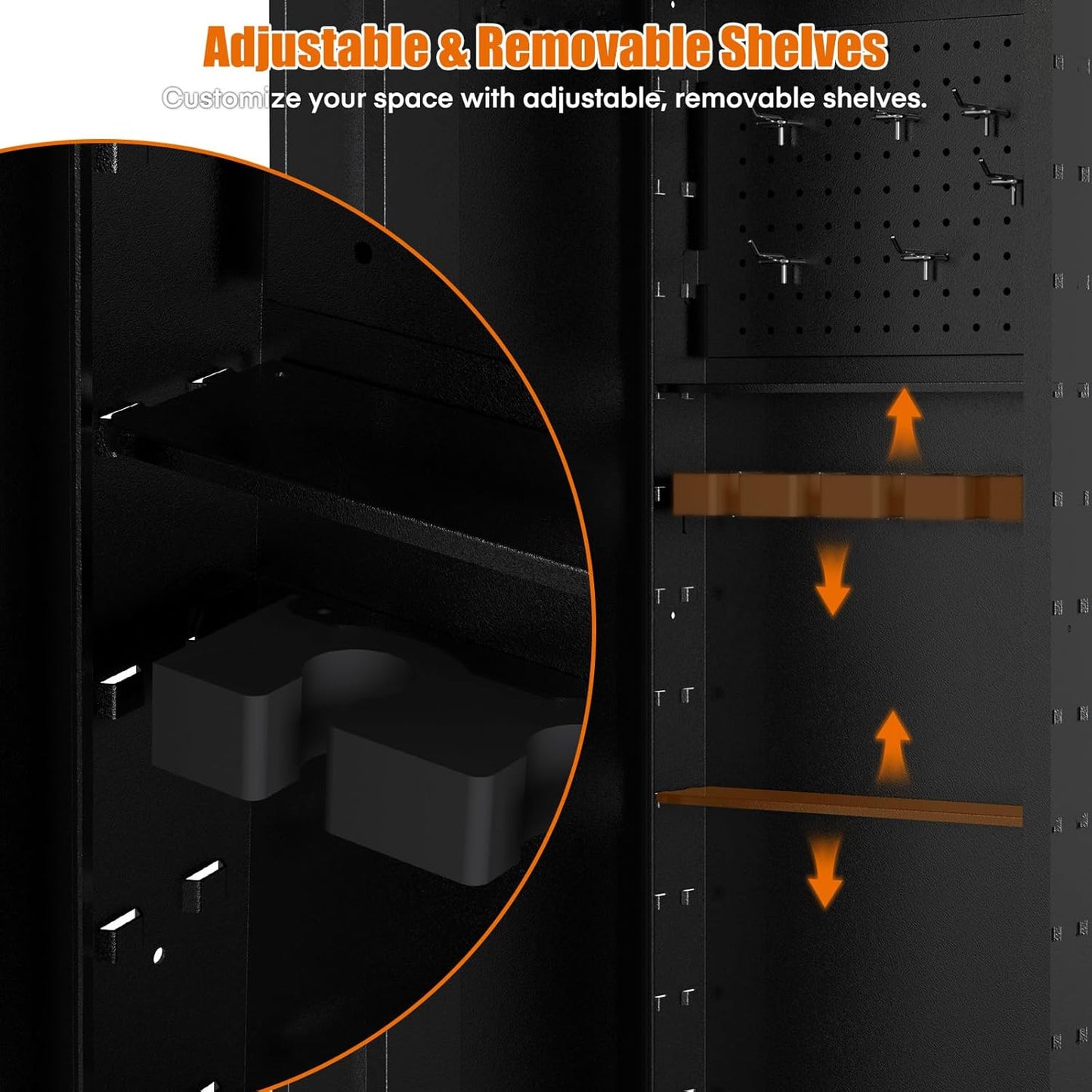 45-Inch In-Wall Gun Safe – Between-Studs, Electronic Keypad, Adjustable Shelves, Heavy Duty Steel