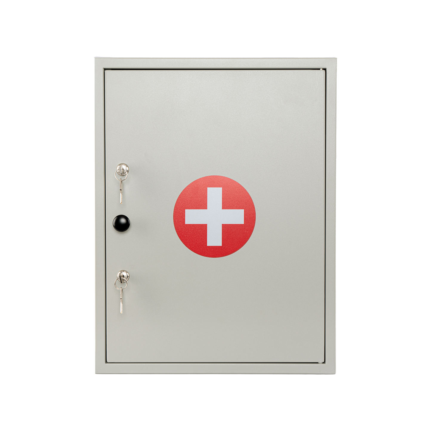 M-MC-6 - Large Dual-Lock Medicine Cabinet – Wall Mounted & Secure Steel Medicine Pills & First Aid Kit & Emeergency Kit Box with Locks for Home Office & School Use (White)