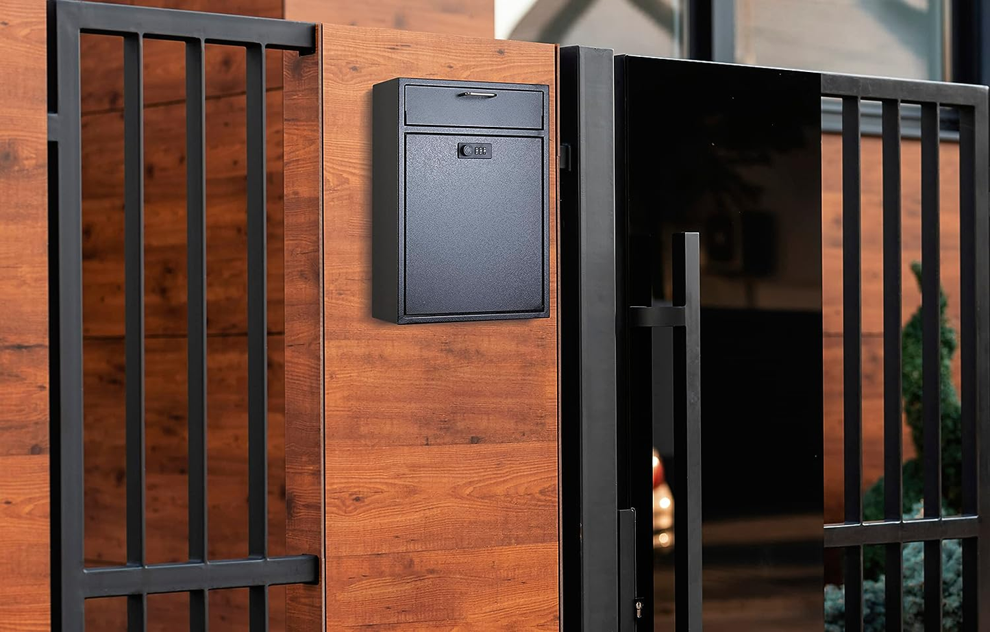 M-D4L-H - Wall Mounted Lock Box with Combination - 1.2mm Heavy Duty Steel Extra Large Mailbox - Theft Proof Mailbox for Night Key, Deposit, Money, Cash, Paperwork