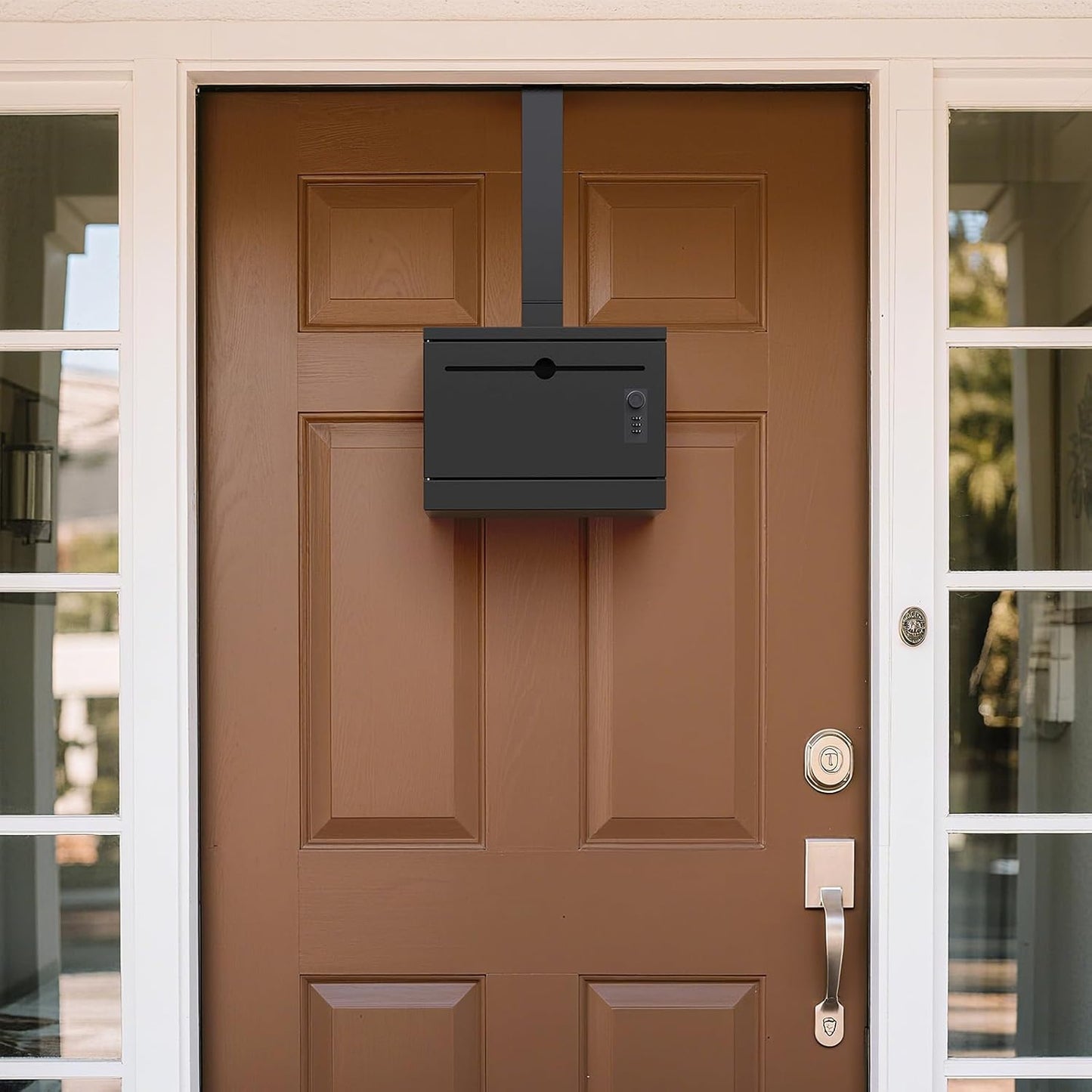 Over-the-Door Steel Drop Box with Adjustable Height and Removable Hinge