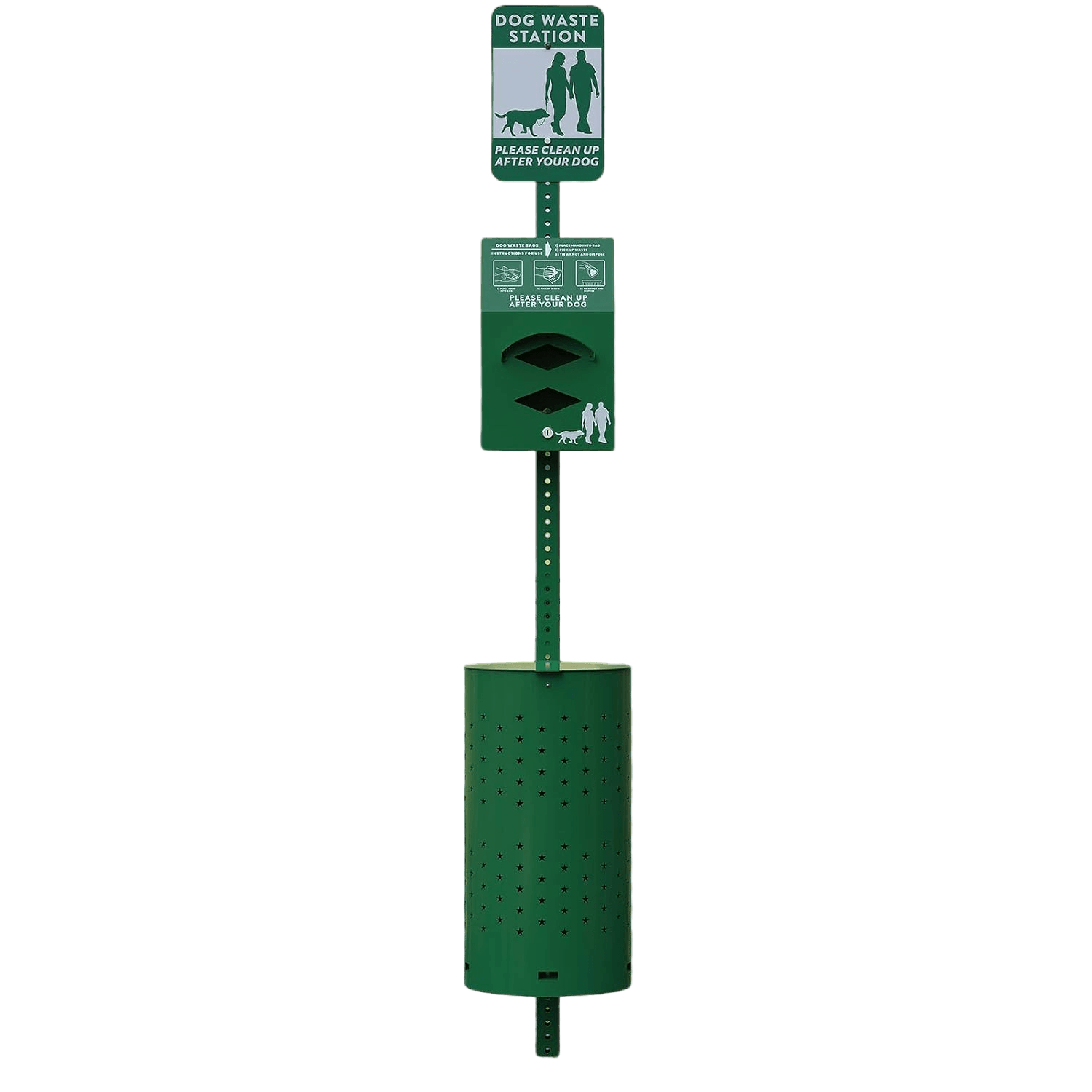 Aluminum Dog Waste Station – 10-Gallon Rustproof Outdoor Bin with