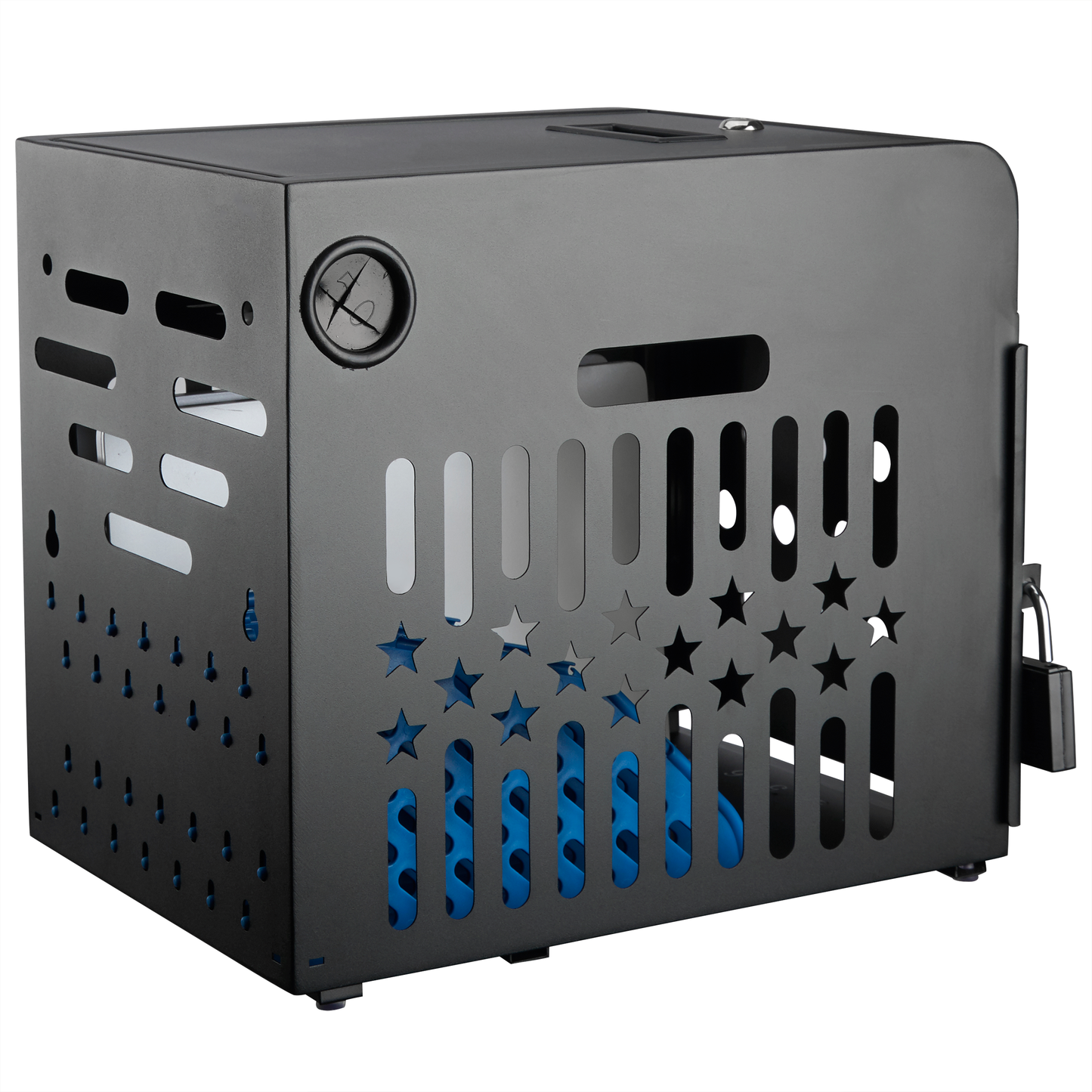 M-C8-H - 8 Tablet Charging Station Lock Box - Fits 14" Screen, Steel Case & Lockable Door, & 2 Keys Included - For Chromebook, Laptop,and Tablets - Ideal for Offices, Classrooms, & Hospitals (Black)