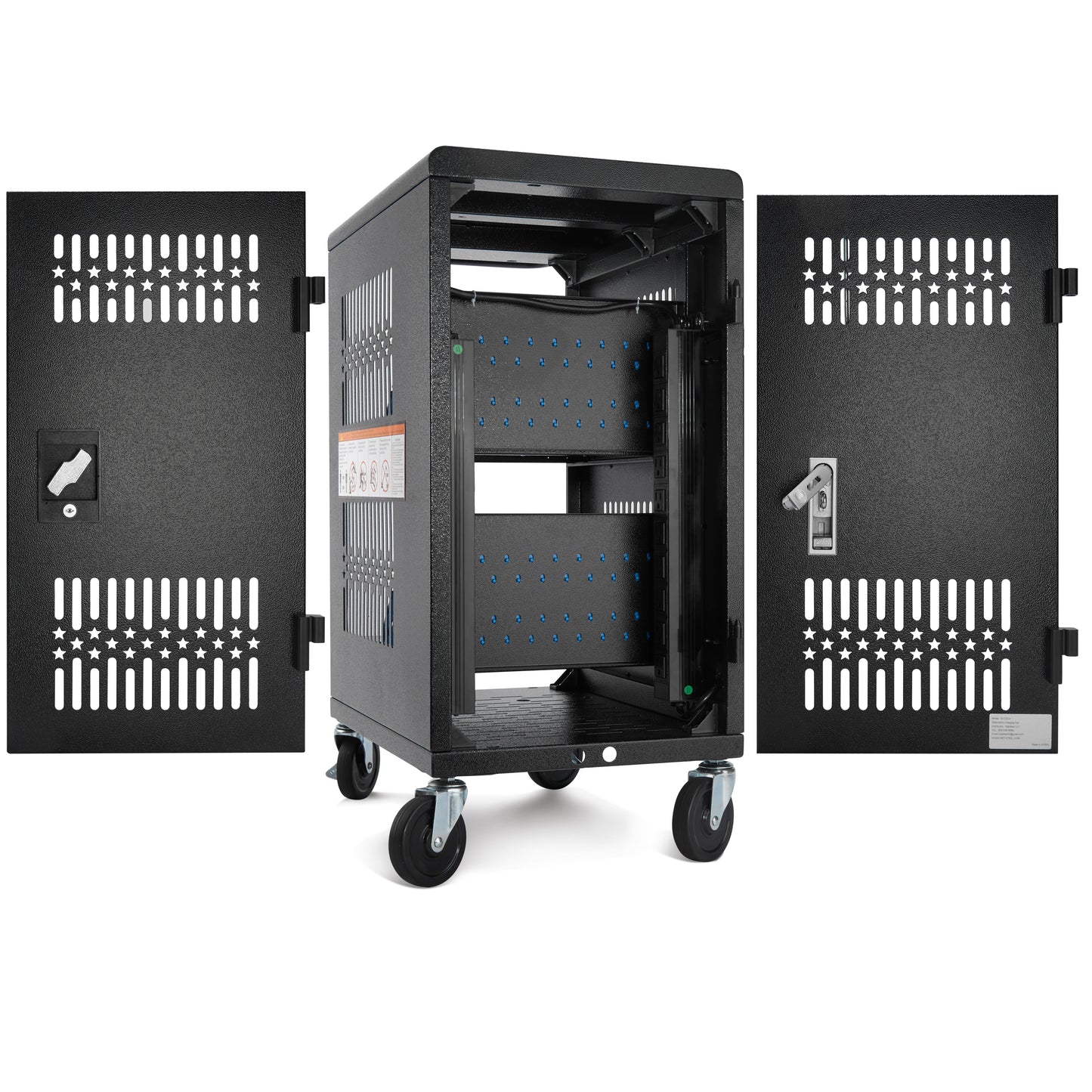 M-C20-H - Pre-Assembled American Style Heavy-Duty 20 Bay Laptop Charging Cart for School Classroom Storing and Charing 20 Chromebook, Laptop, and Tablet