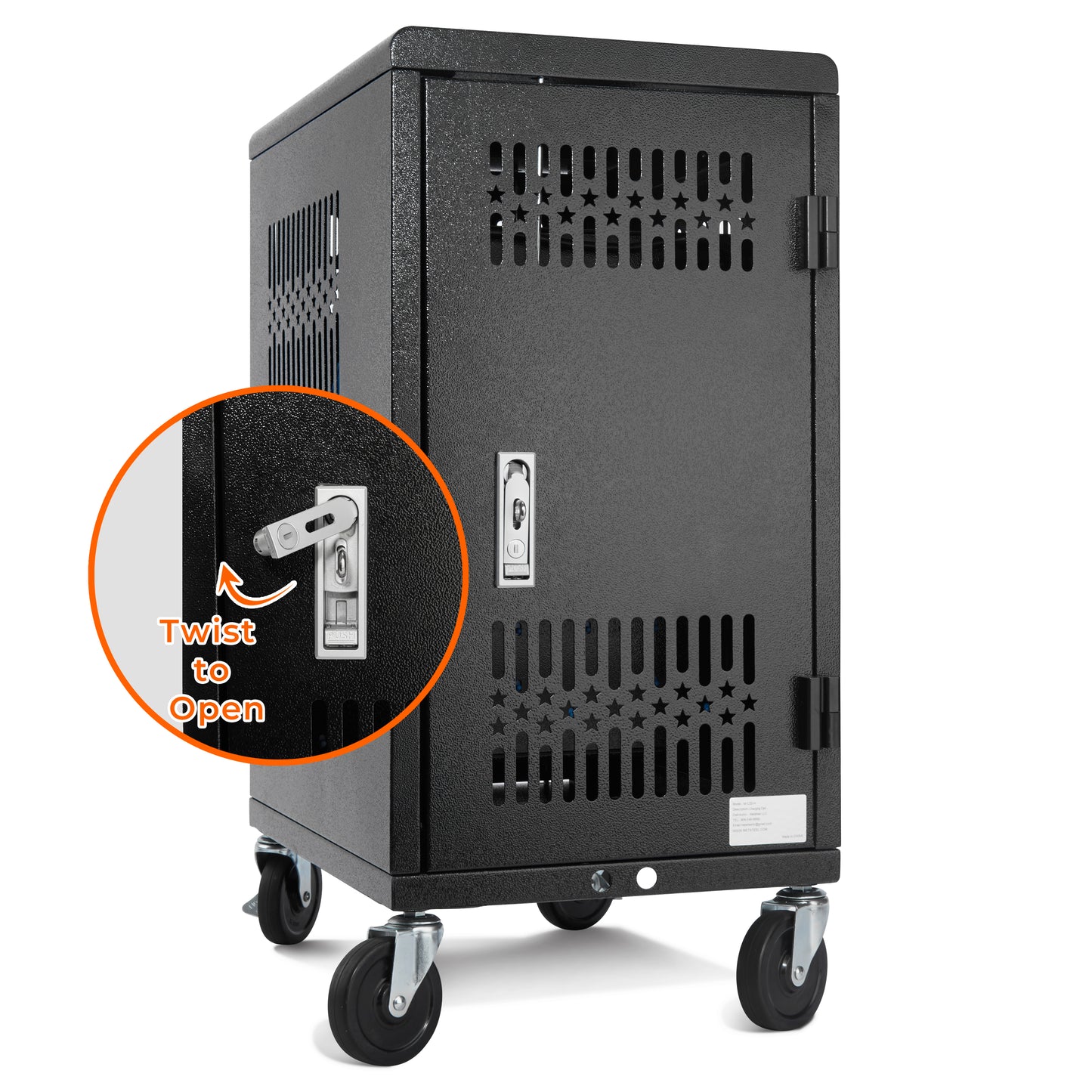 M-C20-H - Pre-Assembled American Style Heavy-Duty 20 Bay Laptop Charging Cart for School Classroom Storing and Charing 20 Chromebook, Laptop, and Tablet