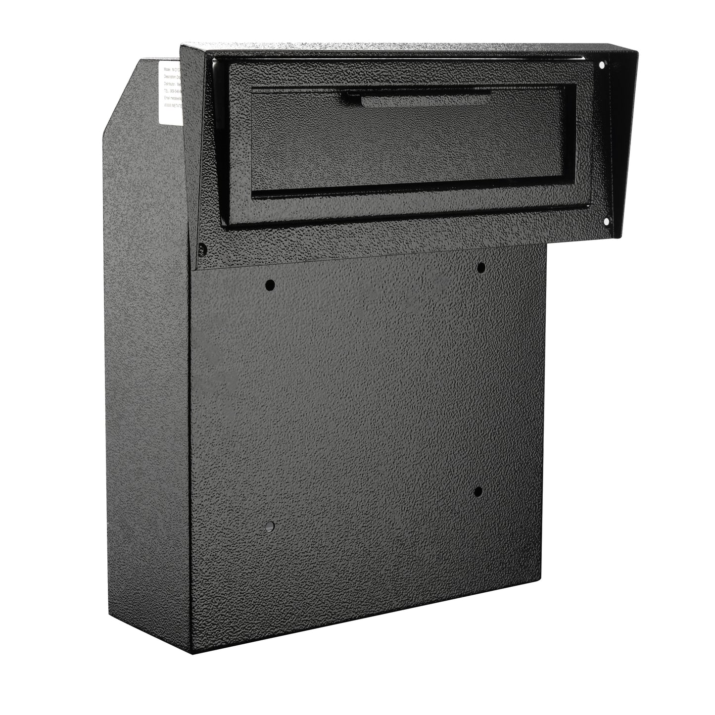 M-D1C-H - Through The Door Heavy Duty Locking Drop Box Safe Locking Deposit Drop Box, Rainproof Drop Box, Steel Mailbox for Depositing Mail, Keys, Rent Payments, Checks, Black