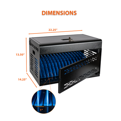 16-Devices Laptop Charging Cabinet – Locking, Removable Door, Cable Management