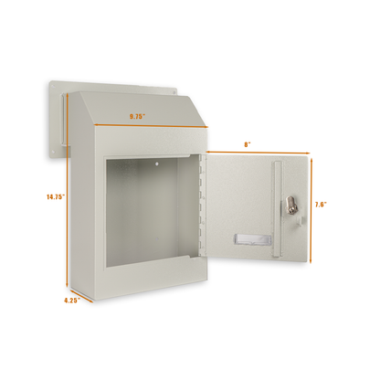 Door Drop Box with Lock – Steel Through-Door Mailbox with Rear Access