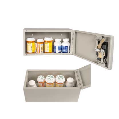 Wall Mounted Medicine Lock Box with Key – First Aid Cabinet for Home & School