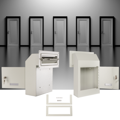 Door Drop Box with Lock – Steel Through-Door Mailbox with Rear Access