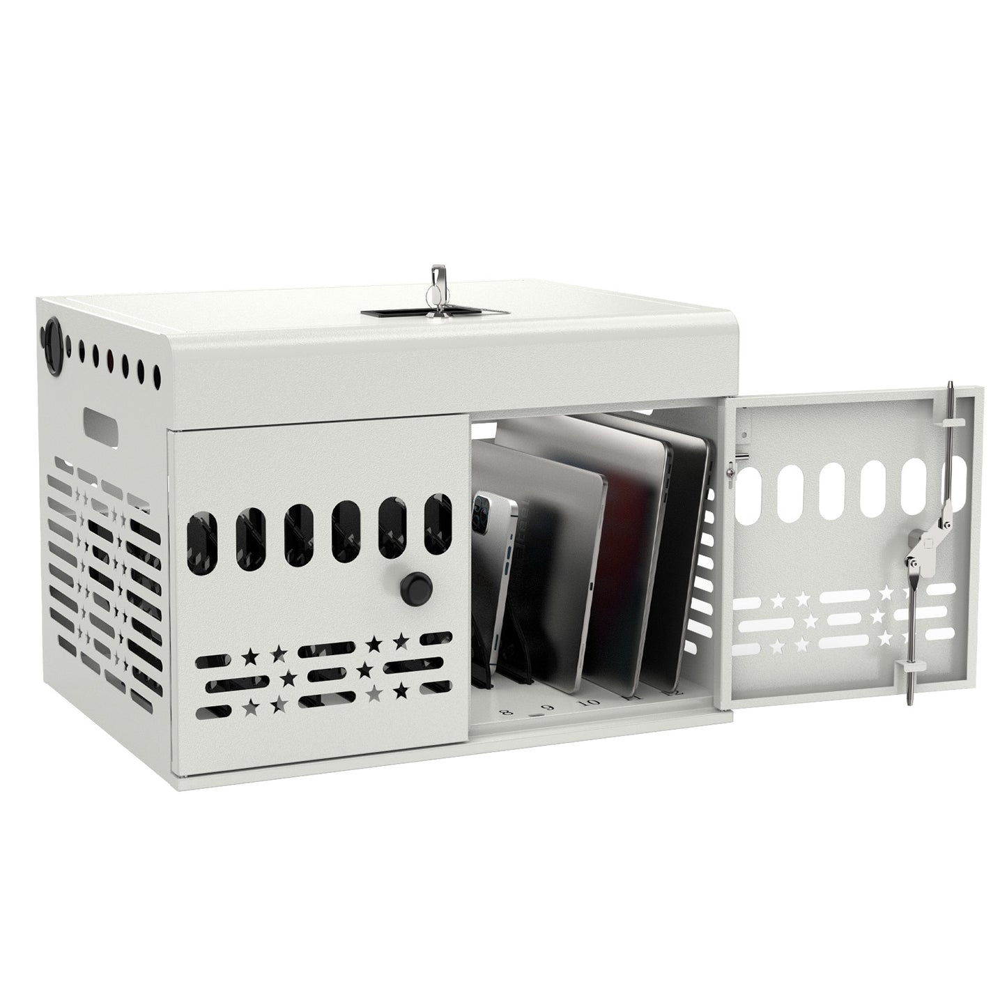 12-Device Charging Cabinet -Lockable Charging Station for iPad, Chromebook,Laptop&Tablet