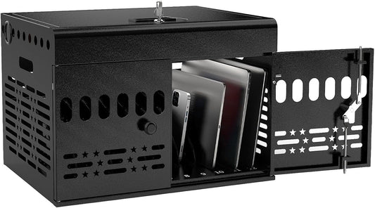 M-C12-H 12 Device Portable Charging Station for Tablets, iPads, Chromebooks, and Laptop Computers with Lock, Surge Protection, for Classroom or Office
