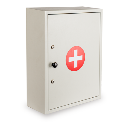 Large Dual-Lock Medicine Cabinet – Wall Mounted Steel First Aid Box