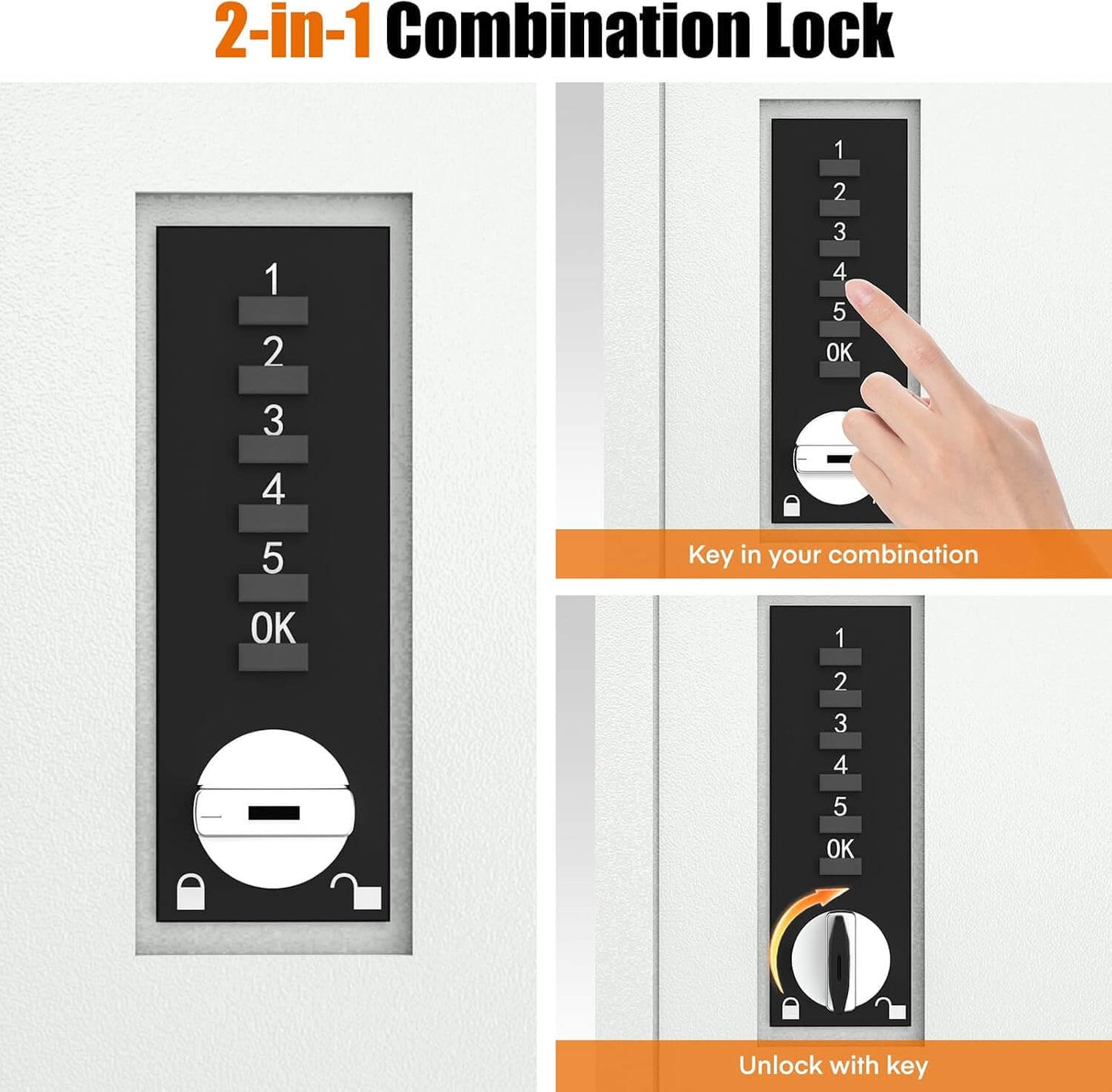 Large Hidden In-Wall Safe Between 16" Studs with Digital Keypad & Backup Keys for Home Security