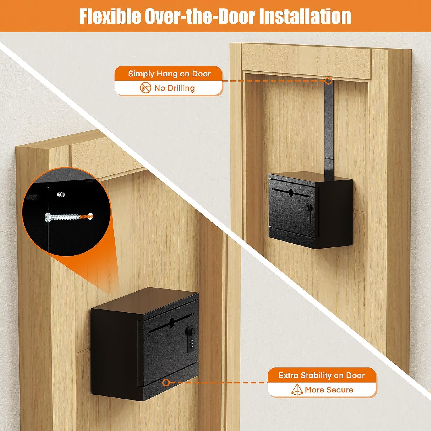 Over-the-Door Steel Drop Box with Adjustable Height and | MetaTeel