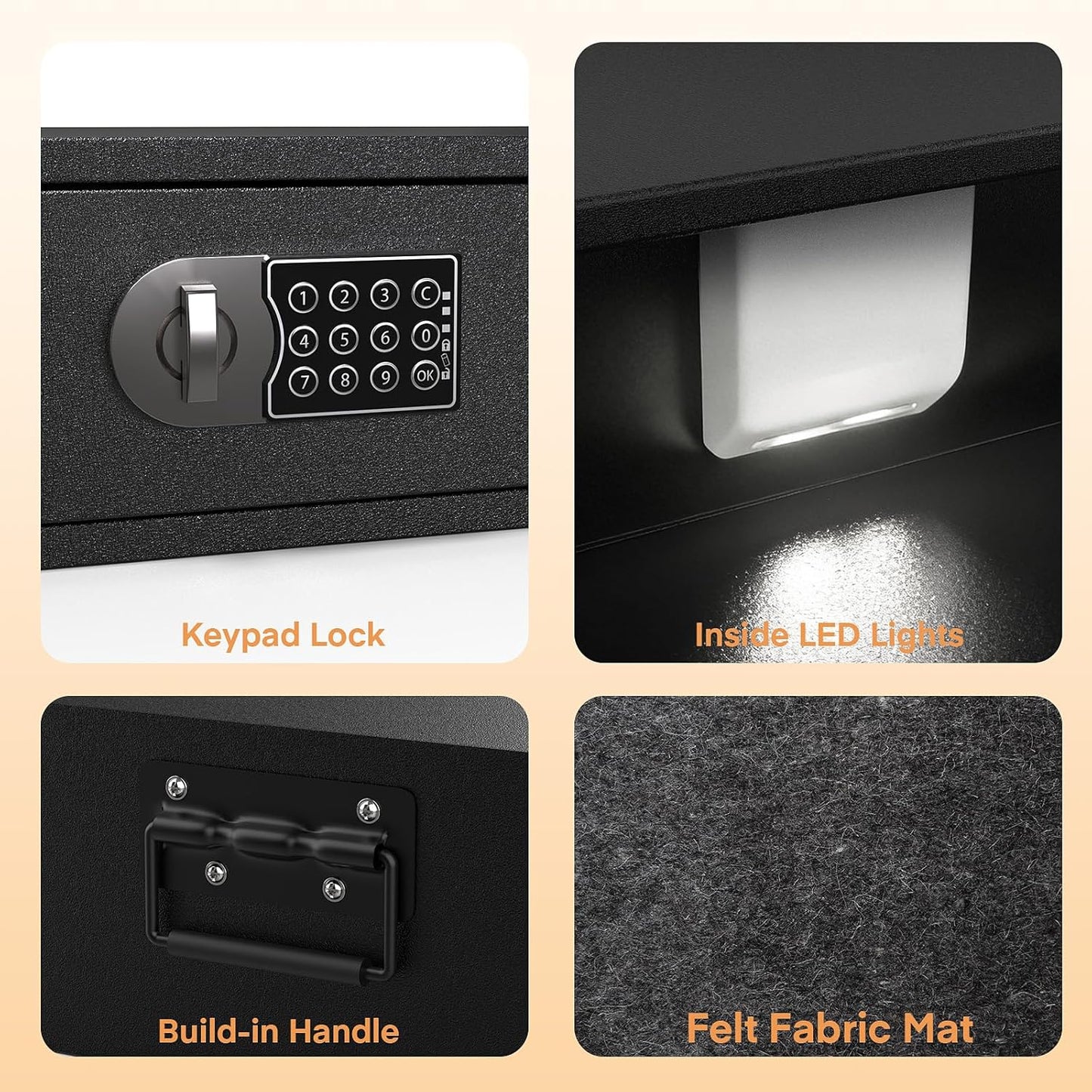 Under Bed Gun Safe Drawer for Rifles & Pistols – Long Storage Case for Home or Car