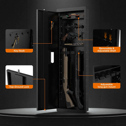 45-Inch In-Wall Gun Safe – Between-Studs, Electronic Keypad, Adjustable Shelves, Heavy Duty Steel