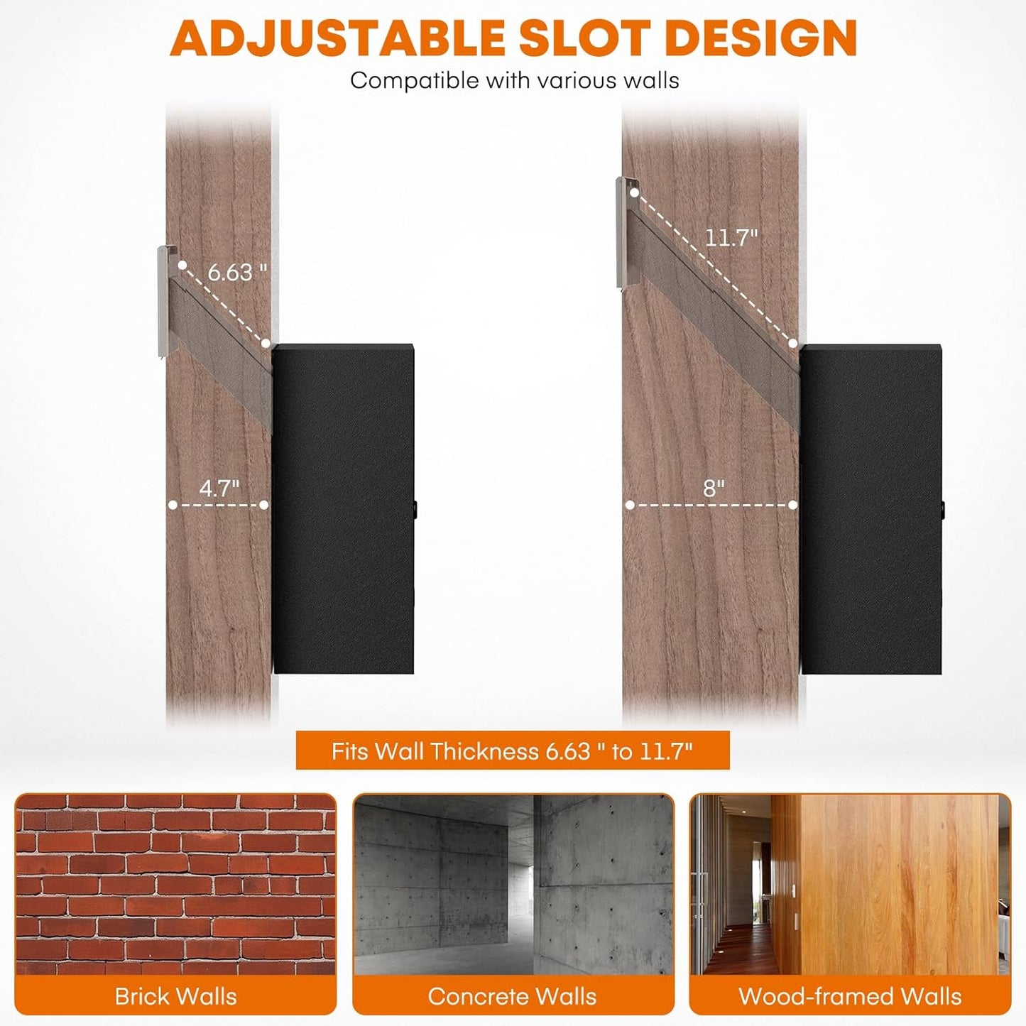 Through-the-Wall Drop Box with Adjustable Chute, Code Lock, Rainproof – Wall Mount Mailbox