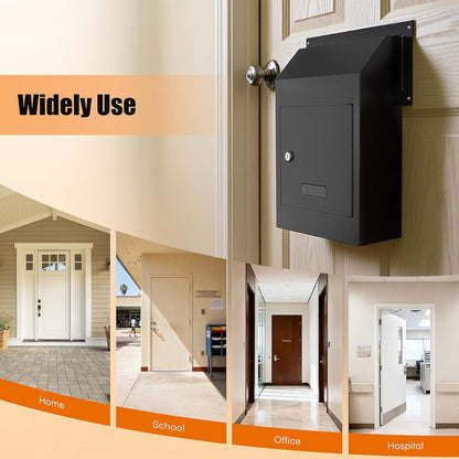 Door Drop Box with Lock and Rear Access – Steel Through-Door Mailbox