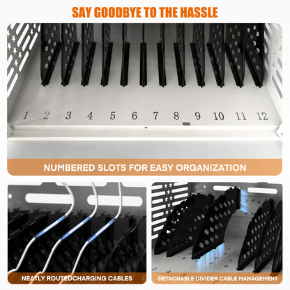 12-Device Charging Cabinet -Lockable Charging Station for iPad, Chromebook,Laptop&Tablet