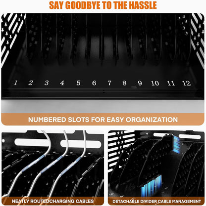 12-Devices Portable Charging Station – Lockable, Surge Protected, for Tablets & Laptops