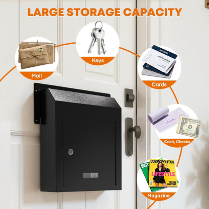 Heavy Duty Through-the-Door Locking Drop Box – Rainproof Steel Mailbox