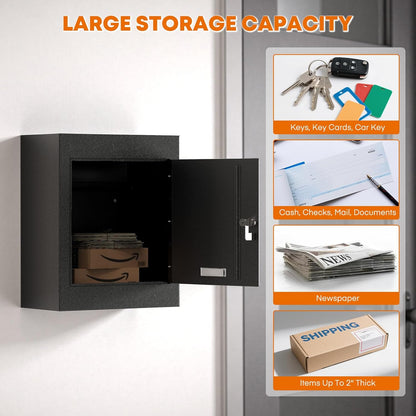 Through-the-Wall Drop Box with Adjustable Chute, Code Lock, Rainproof – Wall Mount Mailbox