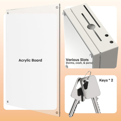 Locking Suggestion Box – Wall Mount Donation, Ballot, or Prayer Box