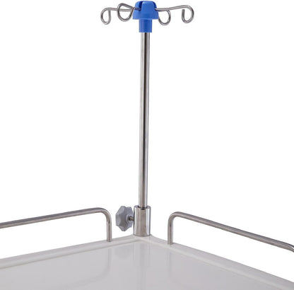All-Aluminum Medical Crash Cart – Mobile Emergency Trolley with Drawers, IV Pole, CPR Board, Oxygen Holder