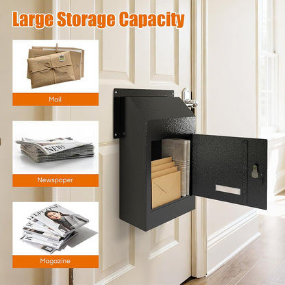 Door Drop Box with Lock and Rear Access – Steel Through-Door Mailbox