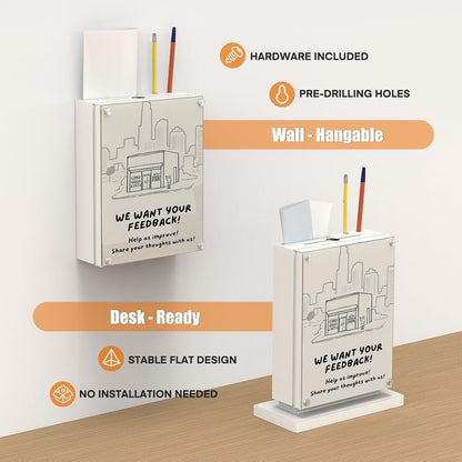 Locking Suggestion Box – Wall Mount Donation, Ballot, or Prayer Box