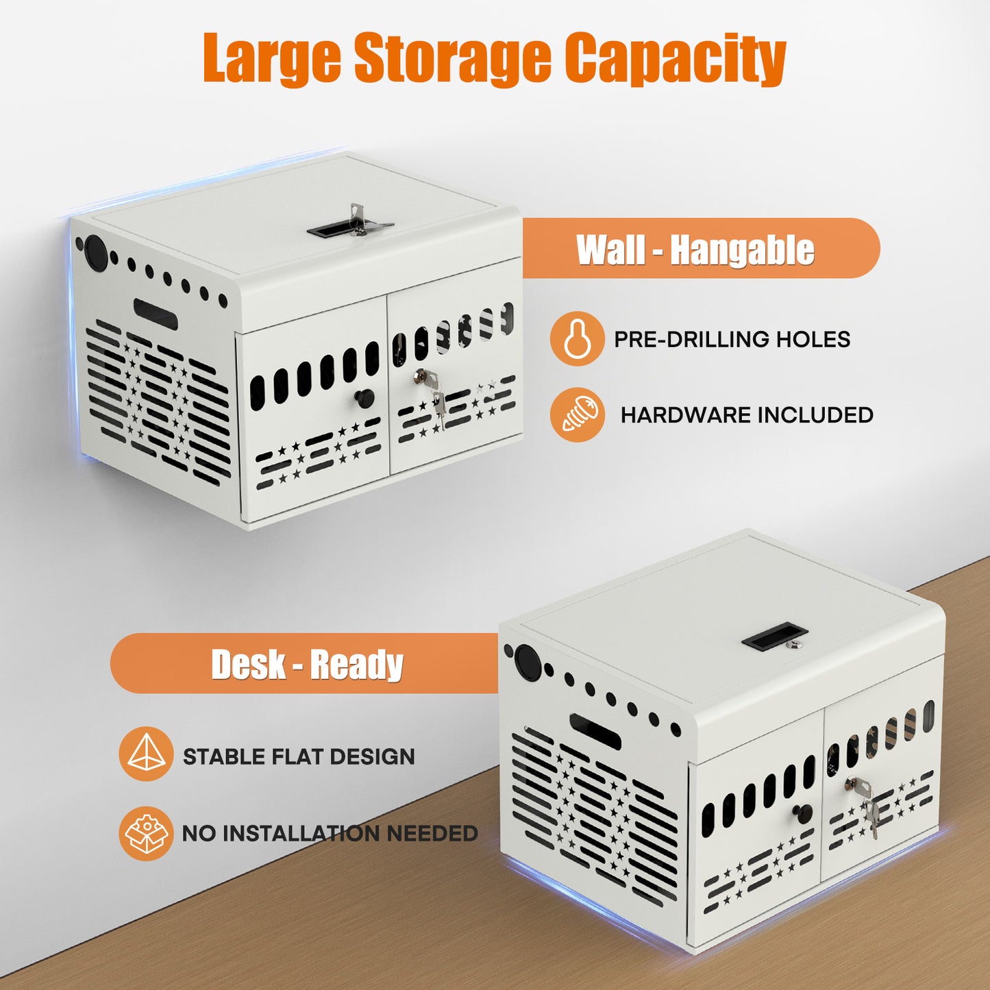 12-Device Charging Cabinet -Lockable Charging Station for iPad, Chromebook,Laptop&Tablet