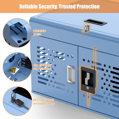 16-Devices Locking Charging Cabinet for Laptops & Tablets – With Cable Management