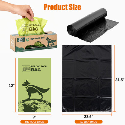 Black Outdoor Dog Waste Station – Rustproof Aluminum, 10 Gallon Bin, Bags & Liners Included