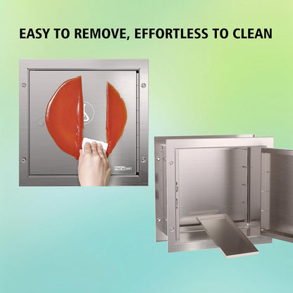Recessed Stainless Steel Specimen Pass Thru Cabinet – Dual Access Doors, Pass Tray