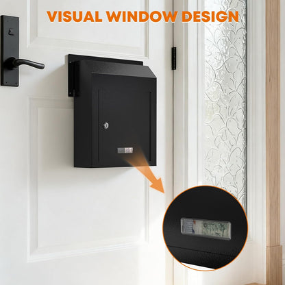 Heavy Duty Through-the-Door Locking Drop Box – Rainproof Steel Mailbox