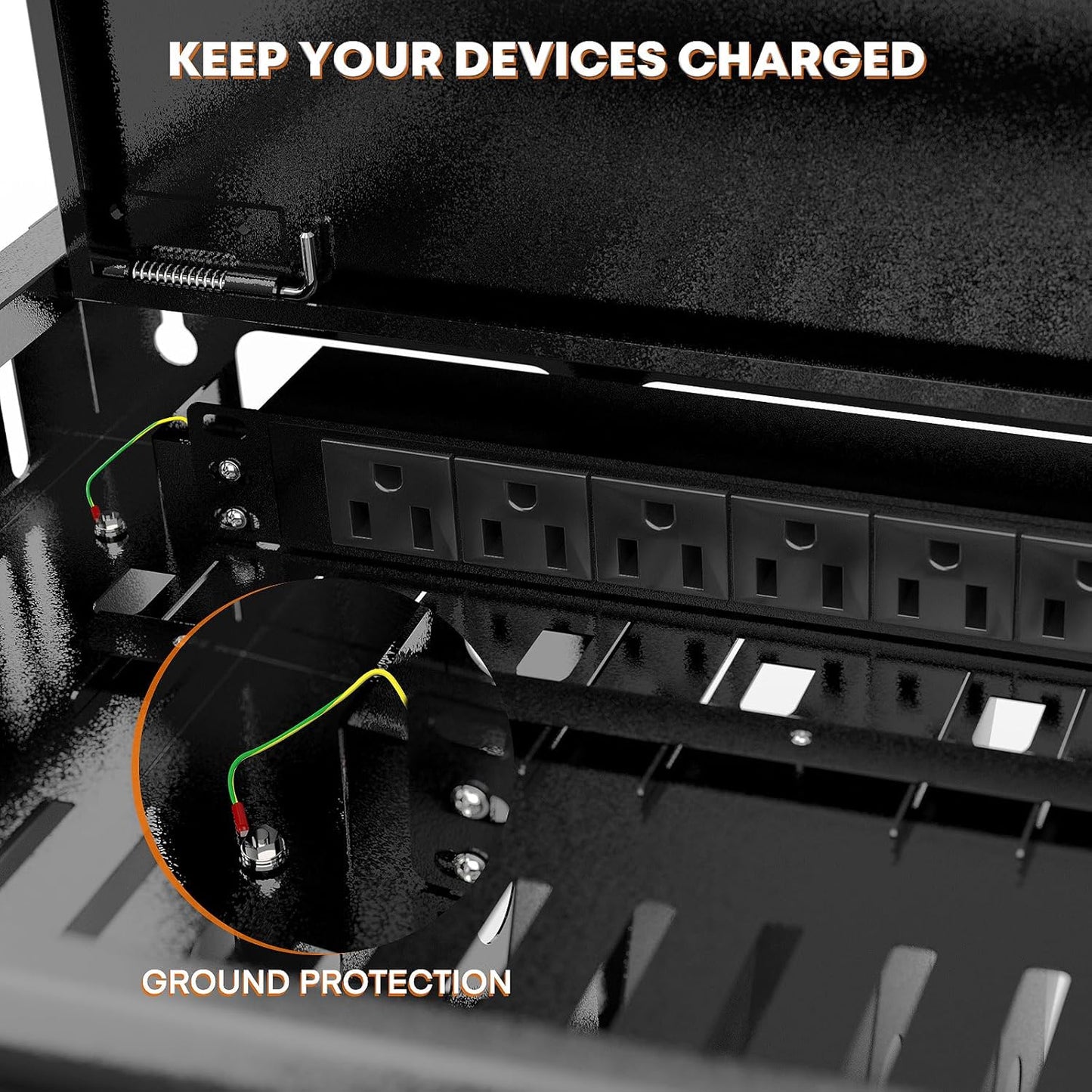 16-Bay Locking Charging Cabinet for Laptops & Chromebooks – Fits Devices up to 14-inch , Cable Management