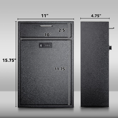 Wall Mounted Combination Lock Box – Extra Large Heavy Duty Steel, Theft Proof Mailbox