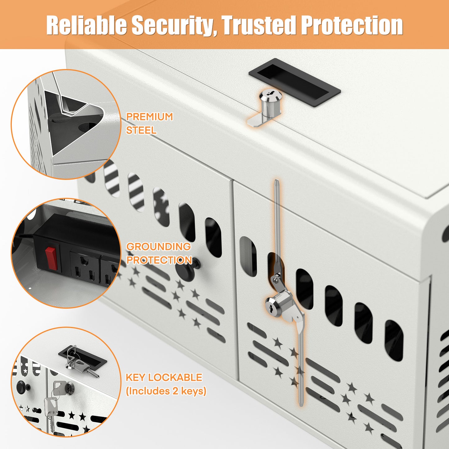 12-Device Charging Cabinet -Lockable Charging Station for iPad, Chromebook,Laptop&Tablet