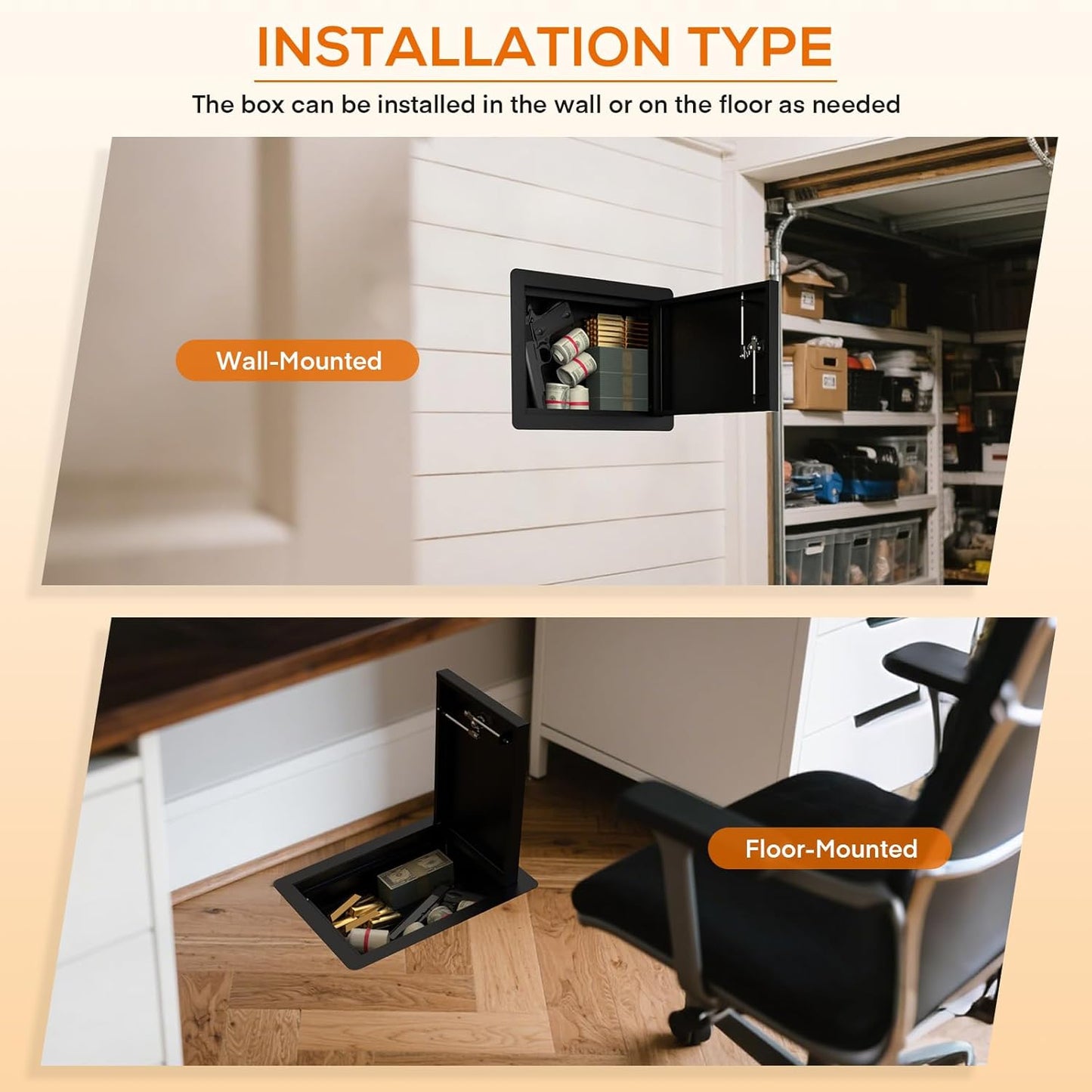 M-G9-H - Hidden Wall Safe with Concealed Panel