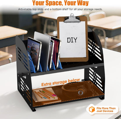 10-Devices Charging Station – Fits Devices up to 14-Inch Screens , Cable Management & Accessory Storage