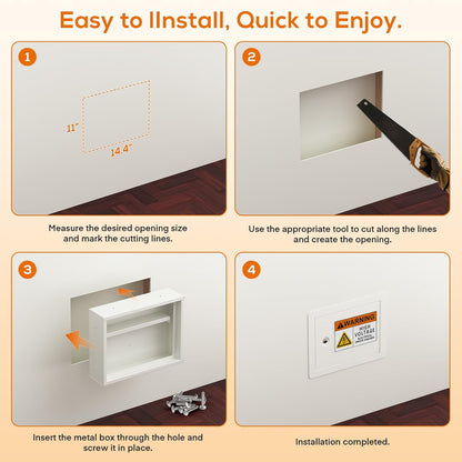 In-Wall Safe – Fireproof, Heavy Duty, Fits 16" Studs, Key Lock, Hidden Storage