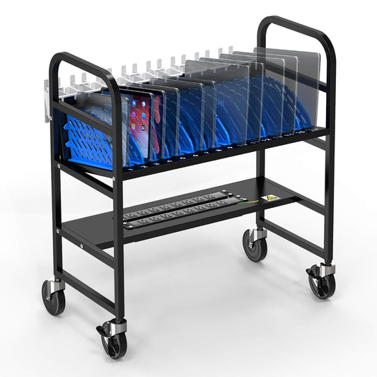 16-Device Charging Station – Open Cart for Laptops & Tablets, Cord Management