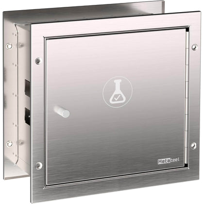 Recessed Stainless Steel Specimen Pass Thru Cabinet – Dual Access Doors, Pass Tray