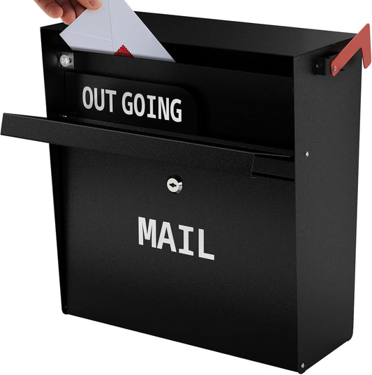 M-D03-H - Wall Mounted Locking Mailbox with Outgoing Mail Slot